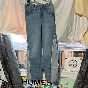 Wild Fable Blue and White Flare Jeans